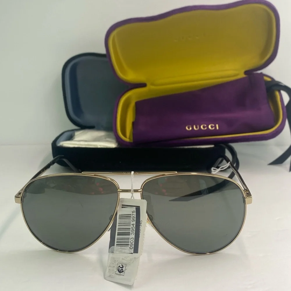 New Authentic Gucci GG0137S 002 61 Sunglasses